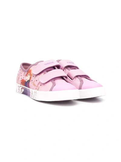 Geox Kids' Graphic Print Trainers In Pink
