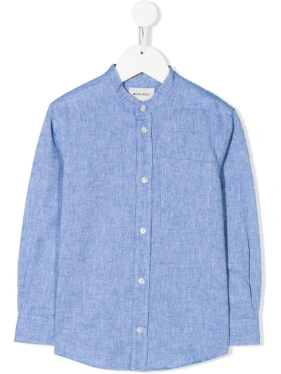 Woolrich Kids' Chambray Shirt In Blue