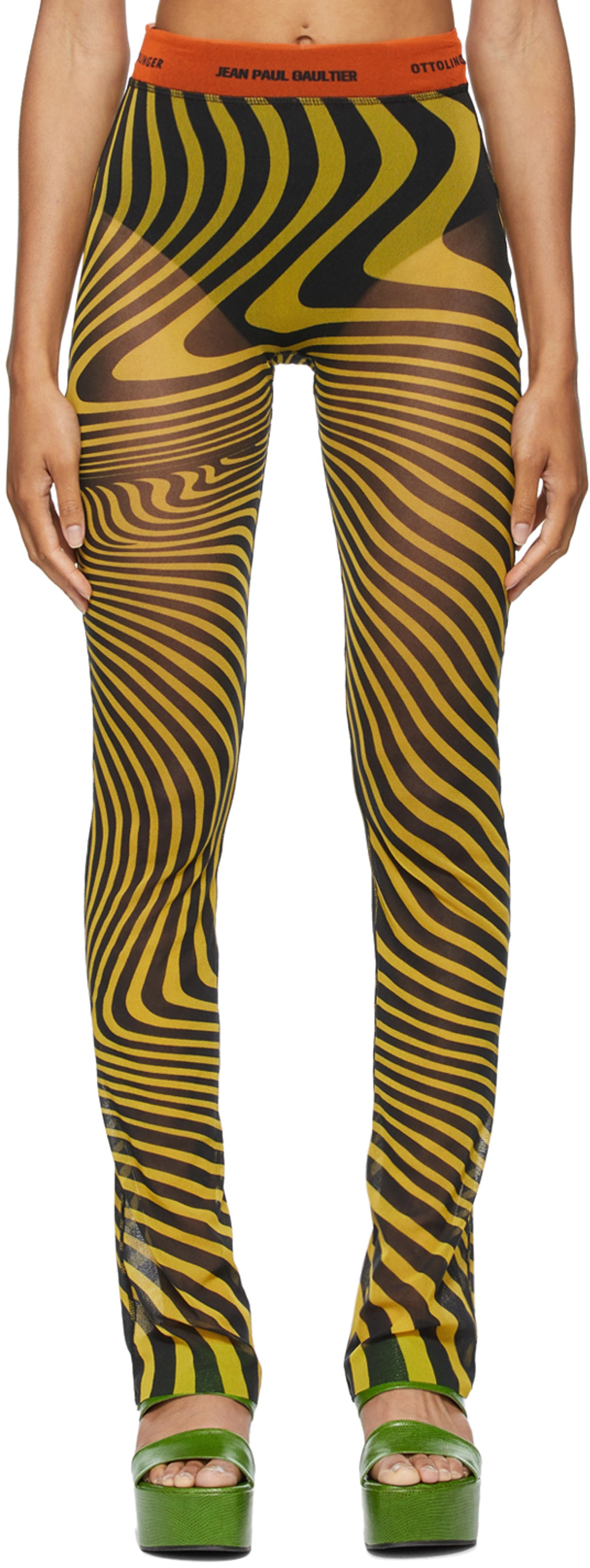タイツ・ソックス JEAN PAUL GAULTIER SIGNATURE TIGHTS Crystal-embellished tights in blue - Jean Paul Gaultier