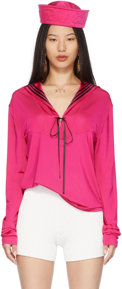 Jean Paul Gaultier Pink Les Marins Sailor Long Sleeve T-shirt In 22