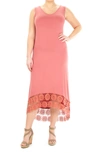 Nina Leonard Sleeveless V-neck High/low Dress In Rosewater