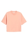 Vince Wide Sleeve Crop Pima Cotton T-shirt In Coral