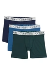 Calvin Klein Microfiber Boxer Briefs In Wsg Pol/dbl/nny