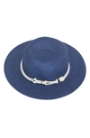 C AND C CALIFORNIA BOATER ROPE TRIM STRAW SUN HAT