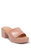 P.l.a.y. Jelly Block Heel Platform Mule In Nude Shiny