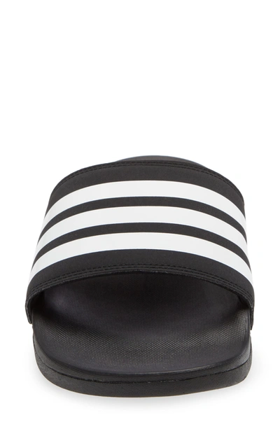 Adidas Originals Adilette Comfort Slide Sandal In Core Black/ Core Black