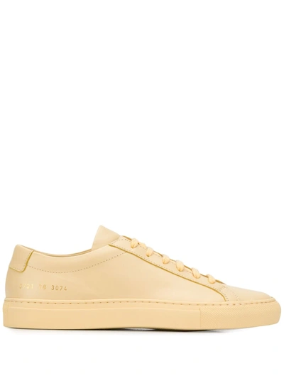 Common Projects Beige Original Achilles Low Sneakers In Yellow
