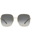 Gucci Gg0879s Square-frame Glass And Metal Sunglasses In Gold