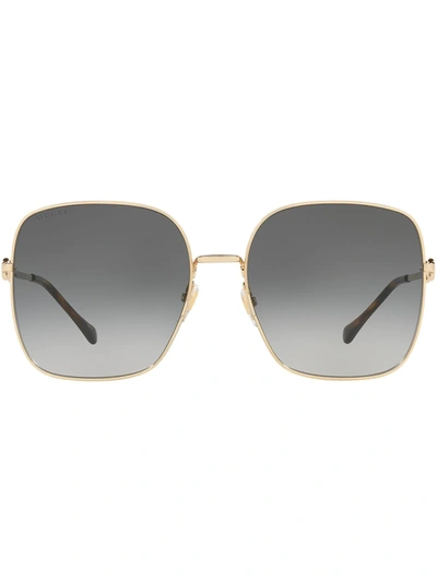 Gucci Horsebit-embellished Sunglasses In Gold