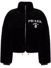 Prada Logo-print Zip-fastening Jacket In Schwarz