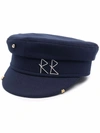 RUSLAN BAGINSKIY LOGO-EMBROIDERED BAKER-BOY CAP