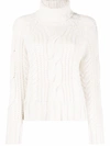 P.A.R.O.S.H CABLE-KNIT ROLL-NECK JUMPER