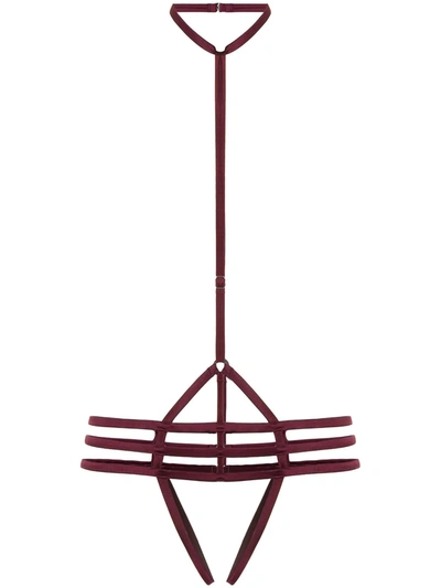 Fleur Du Mal Strappy Bondage Harness In Red