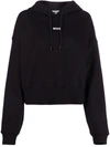 Msgm Logo-print Drawstring Hoodie In Black