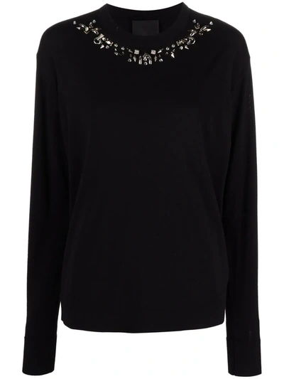 Givenchy Piercing-detail Wool Jumper In Black