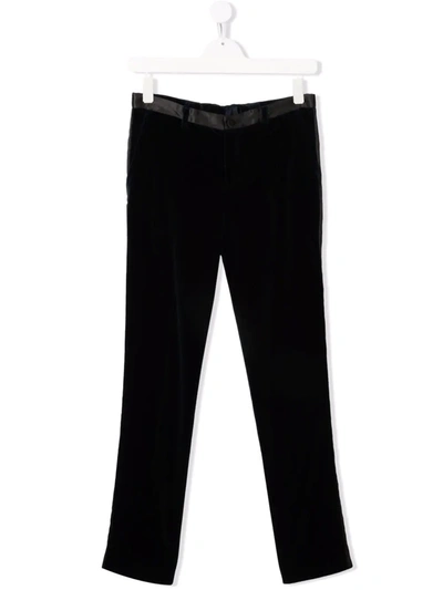 Monnalisa Kids' Contrasting-panel Tailored Trousers In Blue