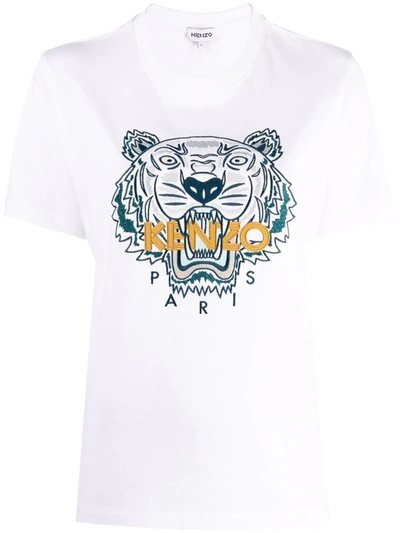Kenzo Tiger-embroidered T-shirt In 白色