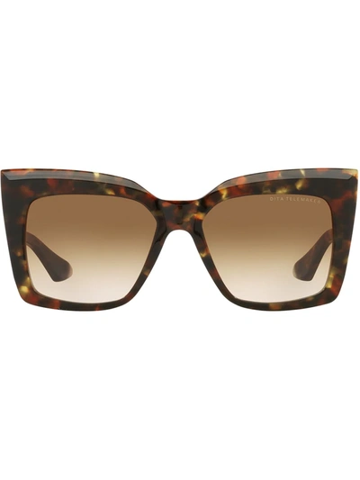 Dita Eyewear Telemaker Square-frame Sunglasses In Braun