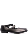 Maison Margiela Leather Tabi Strap Ballerina Flats In Schwarz