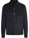 Ermenegildo Zegna Long-sleeve Cashmere Overshirt In Dark Blue