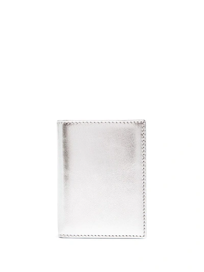Comme Des Garçons Metallic Bi-fold Cardholder In Silber