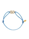 Valentino Garavani Vlogo Crystal-embellished Cotton And Brass Bracelet In Niagara
