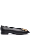 FERRAGAMO BUCKLE-DETAIL BALLERINA SHOES