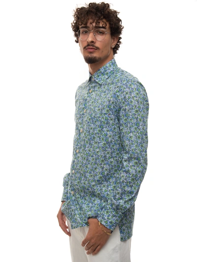 Kiton Casual Shirt In Azure/green