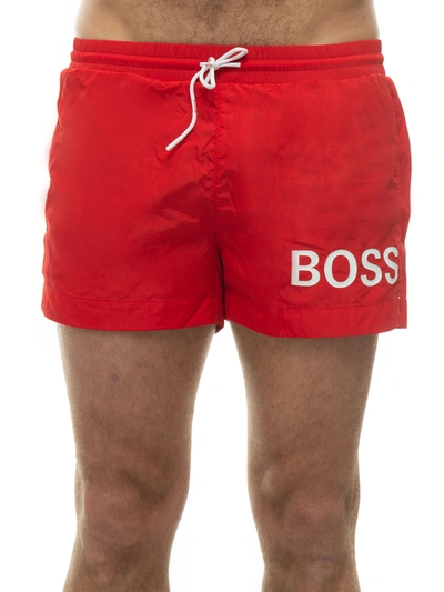 Hugo Boss Boss Boardshort Red Polyester Man