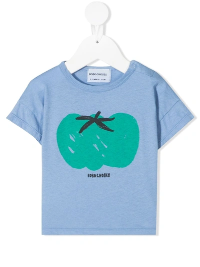 Bobo Choses Babies' Tomato-print Cotton T-shirt In Blue