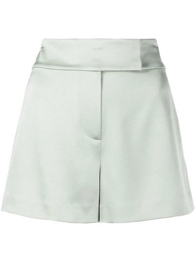 Alice And Olivia Merilyn High Waist Cashmere Shorts In Sage