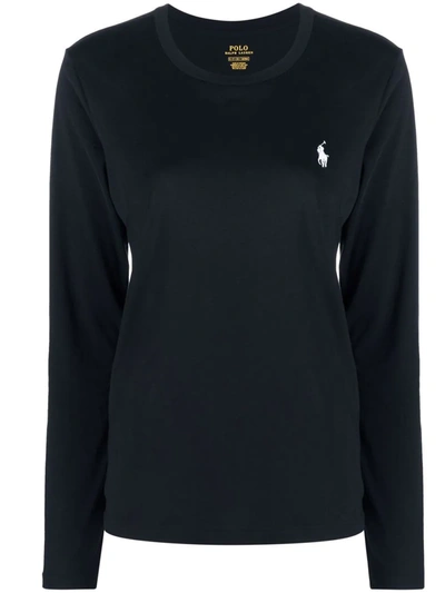 Polo Ralph Lauren Logo-embroidered Knitted Jumper In Black