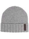 ERMENEGILDO ZEGNA LOGO-PLAQUE BEANIE