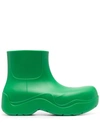 Bottega Veneta Green Matte Puddle Chelsea Boots