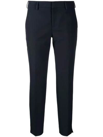 Pt01 New York Slim Stretch-cotton Trousers In Blue