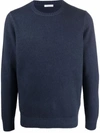Malo Crew-neck Cashmere Jumper In Blue