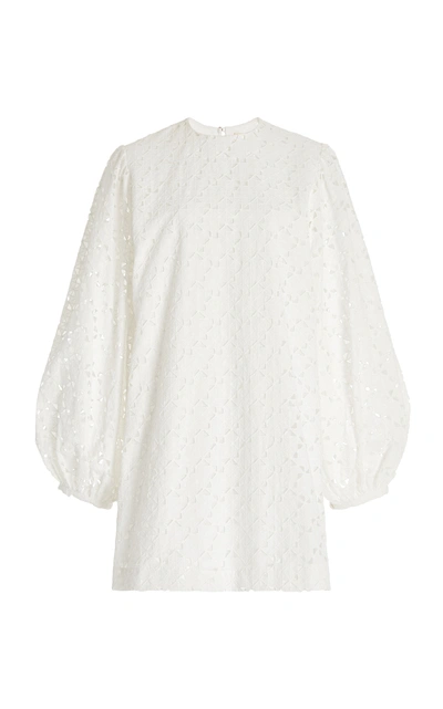 Matin Women's Embroidered Eyelet Cotton Mini Dress In White