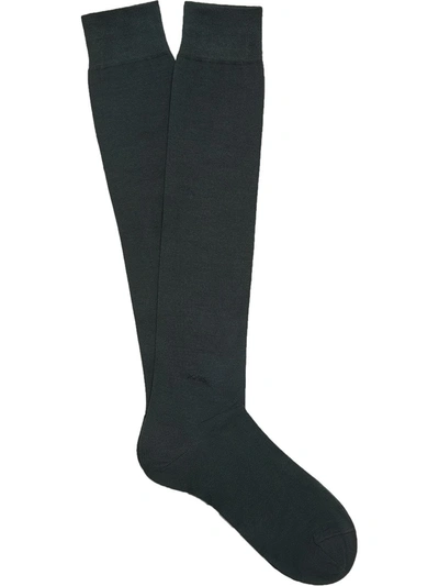 Ermenegildo Zegna Knee-length Cotton-blend Socks In Green
