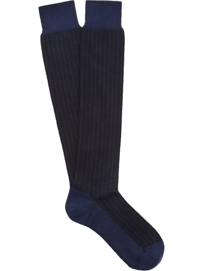 Ermenegildo Zegna Herringbone-weave Socks In Black