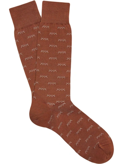 Ermenegildo Zegna Triple-x Mid-calf Socks In Brown