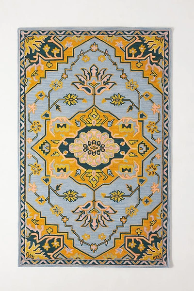 Anthropologie Tufted Caro Rug In Blue