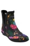 London Fog Pull-on Ankle Rain Boot In Black Floral