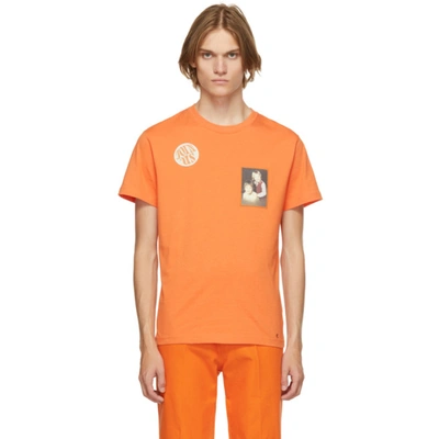 Raf Simons Photograph-print Short-sleeve T-shirt In Orange