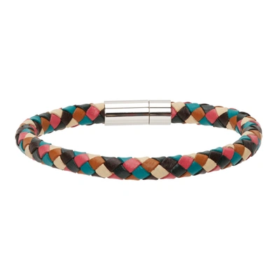 Paul Smith Multicolor Braided Leather Bracelet