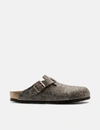 Birkenstock Boston Buckle-embellished Slippers In Brown