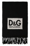 DOLCE & GABBANA WOOL BLEND SCARF WITH LOGO INTARSIA,GQ294EG2UBE N0000