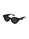 GUCCI GG0957S SUNGLASSES,GG0957S 002 BLACK BLACK GREY