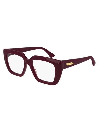 Bottega Veneta Bv1032o Eyewear In Burgundy Burgundy Tra