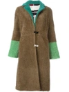 SAKS POTTS contrast sleeve shearling coat,1510011512919