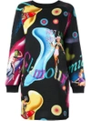 JEREMY SCOTT JEREMY SCOTT PRINTED SWEATSHIRT DRESS - BLACK,J0408593211574535